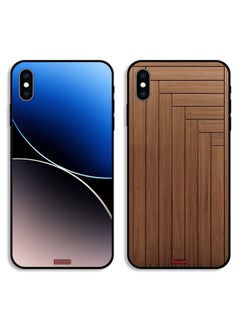 Two Cases For Apple iPhone XS Protective Covers Curve Lines and Door Pattern