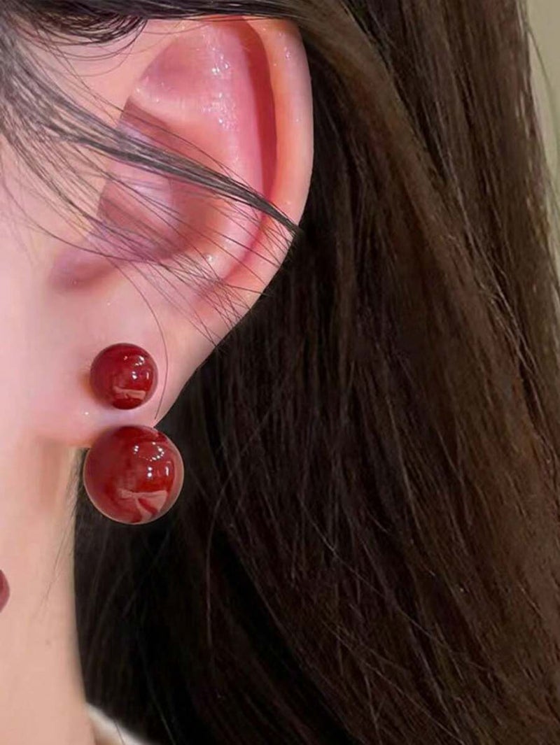 Shein 1 Pair French Luxurious Pearl Stud Earrings for Women - Minimalist High-End  Gift - Image 1