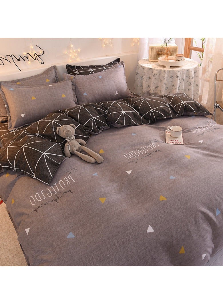 عام “طقم ملاءات من 4 قطع، مجموعة أغطية لحاف ناعمة من القطن، بدون لب، تحتوي على 1 غطاء لحاف بحجم 200 * 230 سم و1 ملاءة و2 غطاء وسادة.” - Image 2