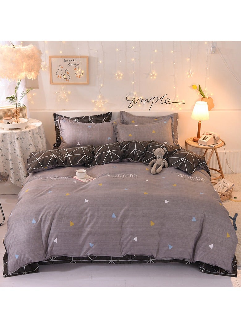 عام “طقم ملاءات من 4 قطع، مجموعة أغطية لحاف ناعمة من القطن، بدون لب، تحتوي على 1 غطاء لحاف بحجم 200 * 230 سم و1 ملاءة و2 غطاء وسادة.” - Image 3