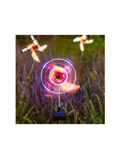 Generic 2pcs 30" Solar Wind Spinner Garden Stake Pinwheels Easy Spinning Kinetic Wind Spinner Metal Stake with 8 Lighting Modes 4 Color Changing Garden Wind Catcher for Garden Lawn Decor  - Image 4