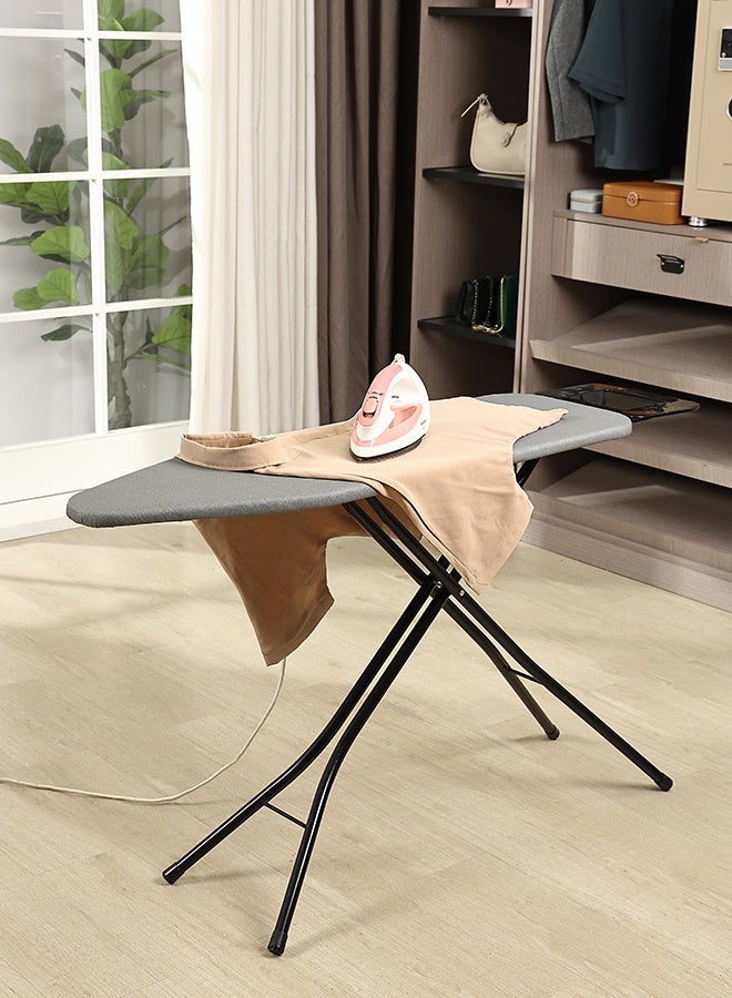 LAWAZIM 15"x48" Ironing Board with Iron Rest - Foldable and Heat Resistant Iron Rest, Padded Surface, Lightweight Black Frame with Gray Cover - for Small Spaces, Apartments, Laundry Rooms, and Closets - Image 1