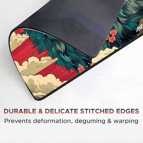 Ant Esports Wolf Mouse Pad 260X210X3mm Anti-fray Stitching, Gaming Mouse Pad Waterproof Surface & Non-Slip Rubber Base Stitched Edges Gaming Mouse Mat for Laptop,Compatible with Laser and Optical Mice - Image 3