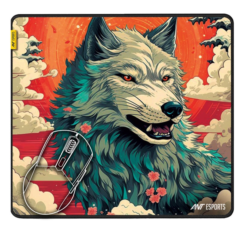 Ant Esports Wolf Mouse Pad 260X210X3mm Anti-fray Stitching, Gaming Mouse Pad Waterproof Surface & Non-Slip Rubber Base Stitched Edges Gaming Mouse Mat for Laptop,Compatible with Laser and Optical Mice - Image 5
