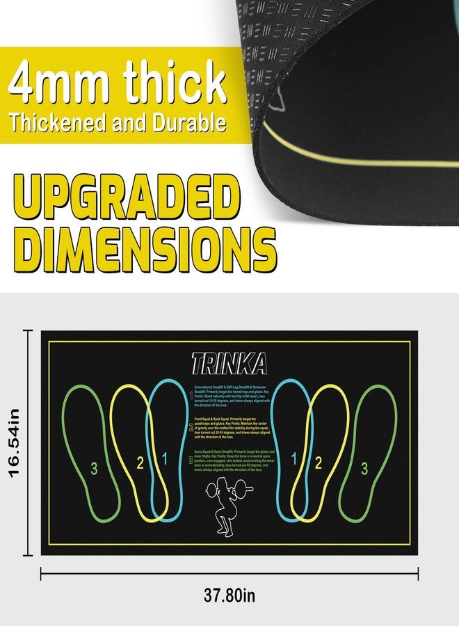 TRINKA Non-Slip Squat Mat with Foot Position, 37.8'' X 16.54'' Large Squat Support Pad, 4mm Thickness Foot Placement Assist Exercise Mat for Squats, Home Gym, Leg and Abdominal Workouts - Image 2