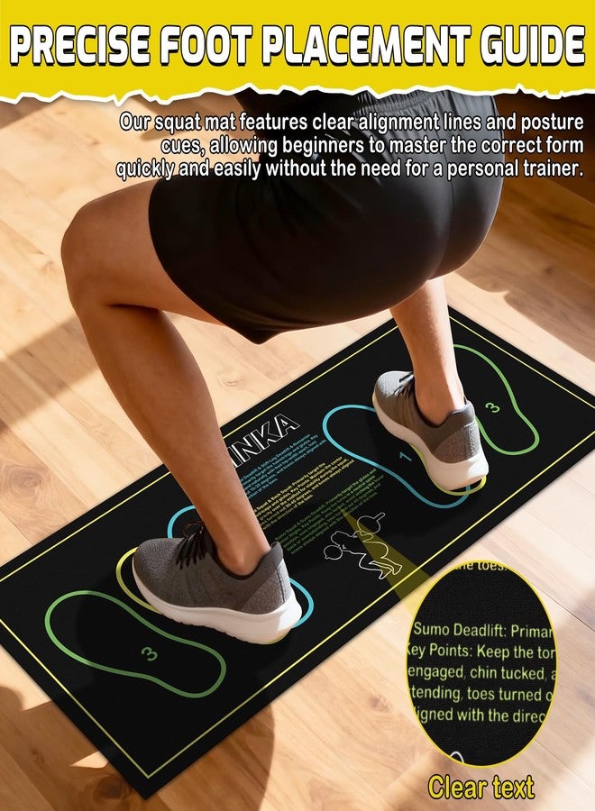 TRINKA Non-Slip Squat Mat with Foot Position, 37.8'' X 16.54'' Large Squat Support Pad, 4mm Thickness Foot Placement Assist Exercise Mat for Squats, Home Gym, Leg and Abdominal Workouts - Image 3