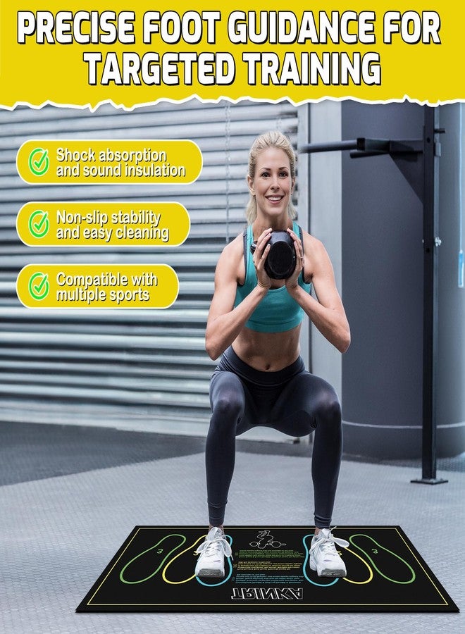 TRINKA Non-Slip Squat Mat with Foot Position, 37.8'' X 16.54'' Large Squat Support Pad, 4mm Thickness Foot Placement Assist Exercise Mat for Squats, Home Gym, Leg and Abdominal Workouts - Image 5