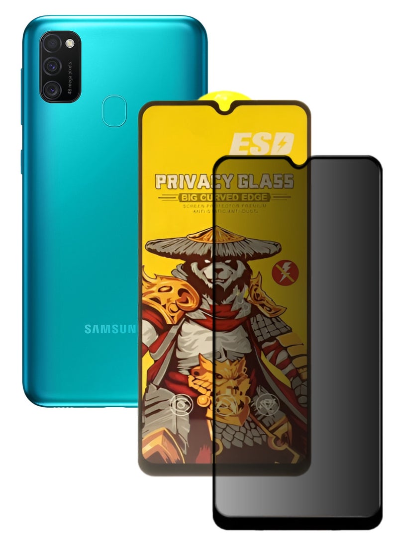ESD Tempered Dustproof Privacy Glass Screen Protector Compatible For Samsung Galaxy M21 - Image 1
