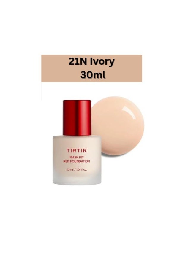 TIRTIR Mask Fit Red Foundation #21N Ivory, 1.01 Fl Oz - Image 1