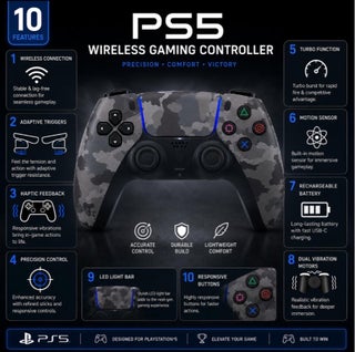 يد PS5 دوال سينس اللاسلكية لبلايستيشن 5 – Adaptive Triggers، Haptic Feedback، بطارية تدوم طويلًا، ميكروفون مدمج وتحكم دقيق - view 3