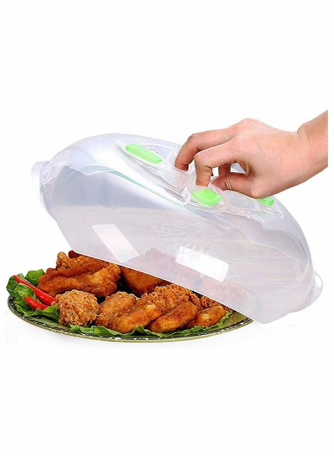 غطاء مايكروويف لمنع تراكب الطعام، غطاء طبق مايكروويف، غطاء طعام مايكروويف، واقي تناثر مايكروويف، مضاد للتناثر مع فتحات تبخر (11.8 بوصة) - Image 1