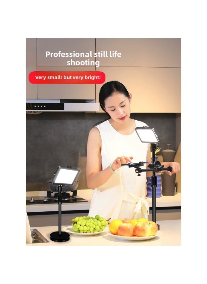 General - Fill Light Photography Live Broadcast Small Desktop Food Lighting Portable Live Studio Photography Soft Light Square Light Shooting-Light Source Color:Anchor Recommend 【rgb Large Panel Square Light】 - Image 1