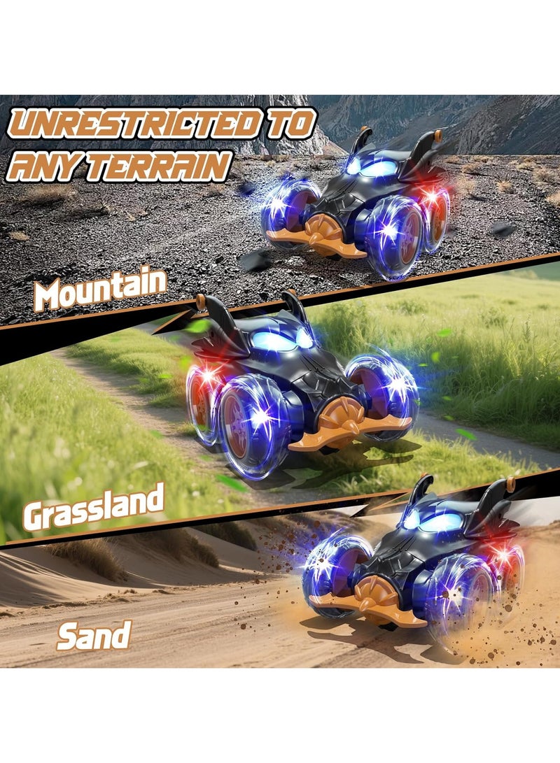 FLYHSO Bat Remote Control Car for Boys, 360° Rotating 4WD Stunt RC Cars with Cool Lights, Rechargeable Car Toys Birthday Gifts for Kids Boy Age 3 4-6 6-8 - Image 5