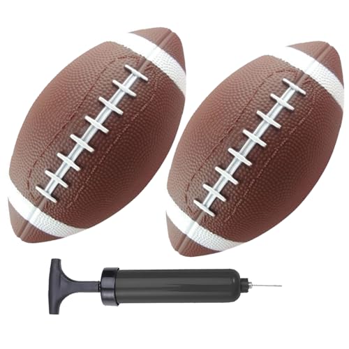 ABAJI Toy Football 2PCS 6 inch Small Mini Ball for Kid Toddler Soft Rubber Come with Pump Needle Boys Girls Gift Party Decor - Image 1