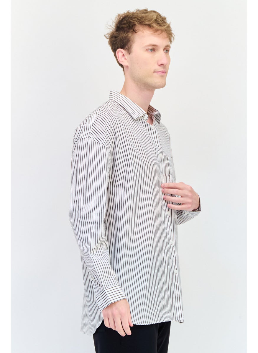 Selected Homme Men Regular Fit Long Sleeves Stripe Casual Shirt, Multicolor  - Image 2