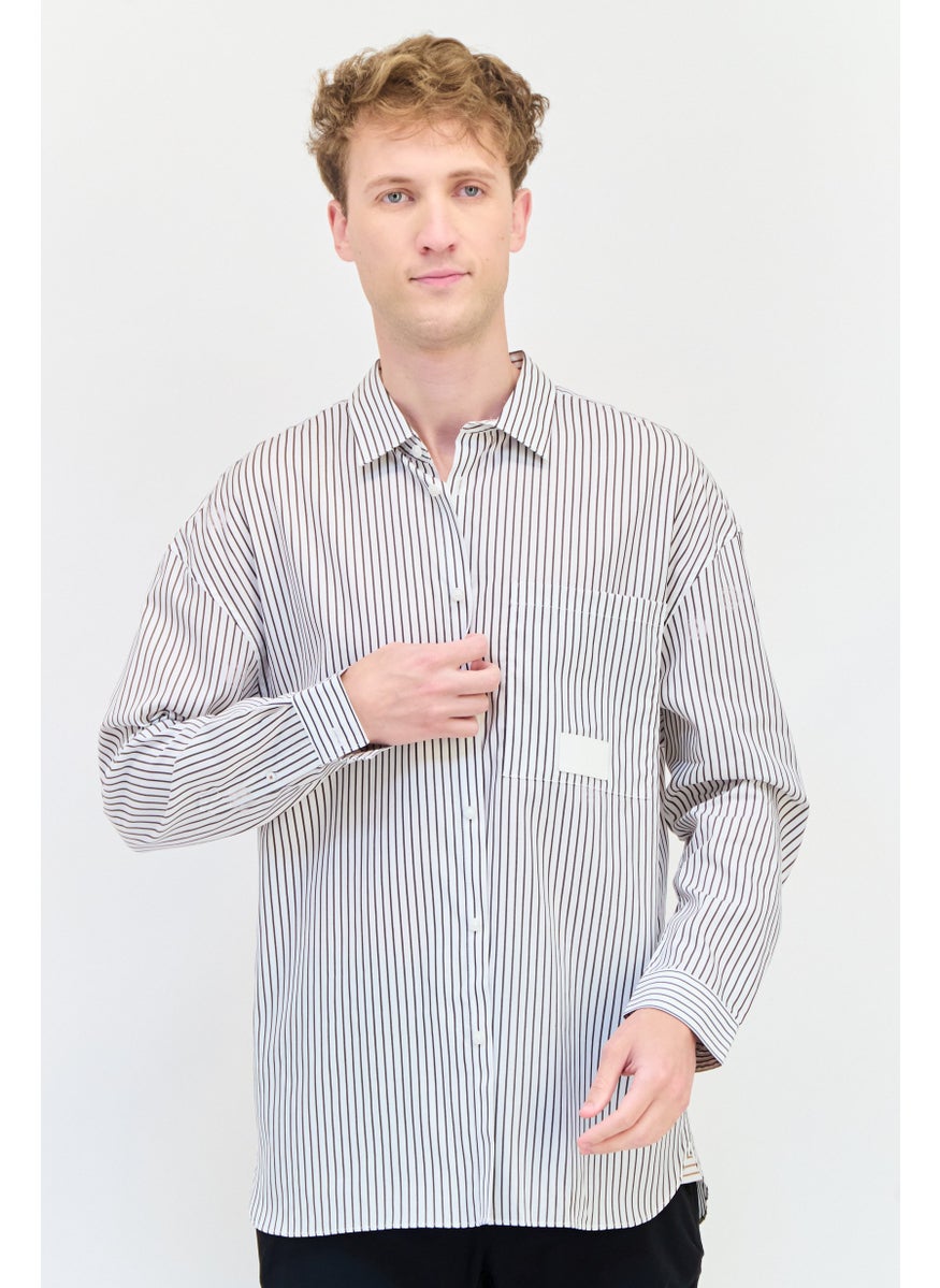 Selected Homme Men Regular Fit Long Sleeves Stripe Casual Shirt, Multicolor  - Image 1