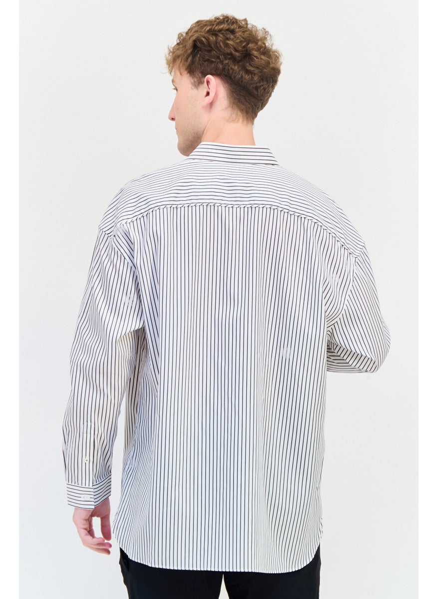 Selected Homme Men Regular Fit Long Sleeves Stripe Casual Shirt, Multicolor  - Image 3