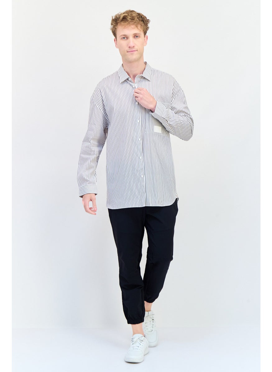 Selected Homme Men Regular Fit Long Sleeves Stripe Casual Shirt, Multicolor  - Image 4