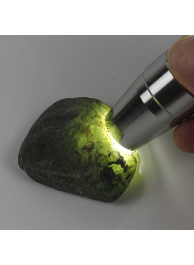 إسكدنيا Three-light-source Handheld Flashlight High-brightness Identification Lamp Ultraviolet Light For Jadeite Gemstones Beeswax-Color:White Light (single Flashlight) - Image 5