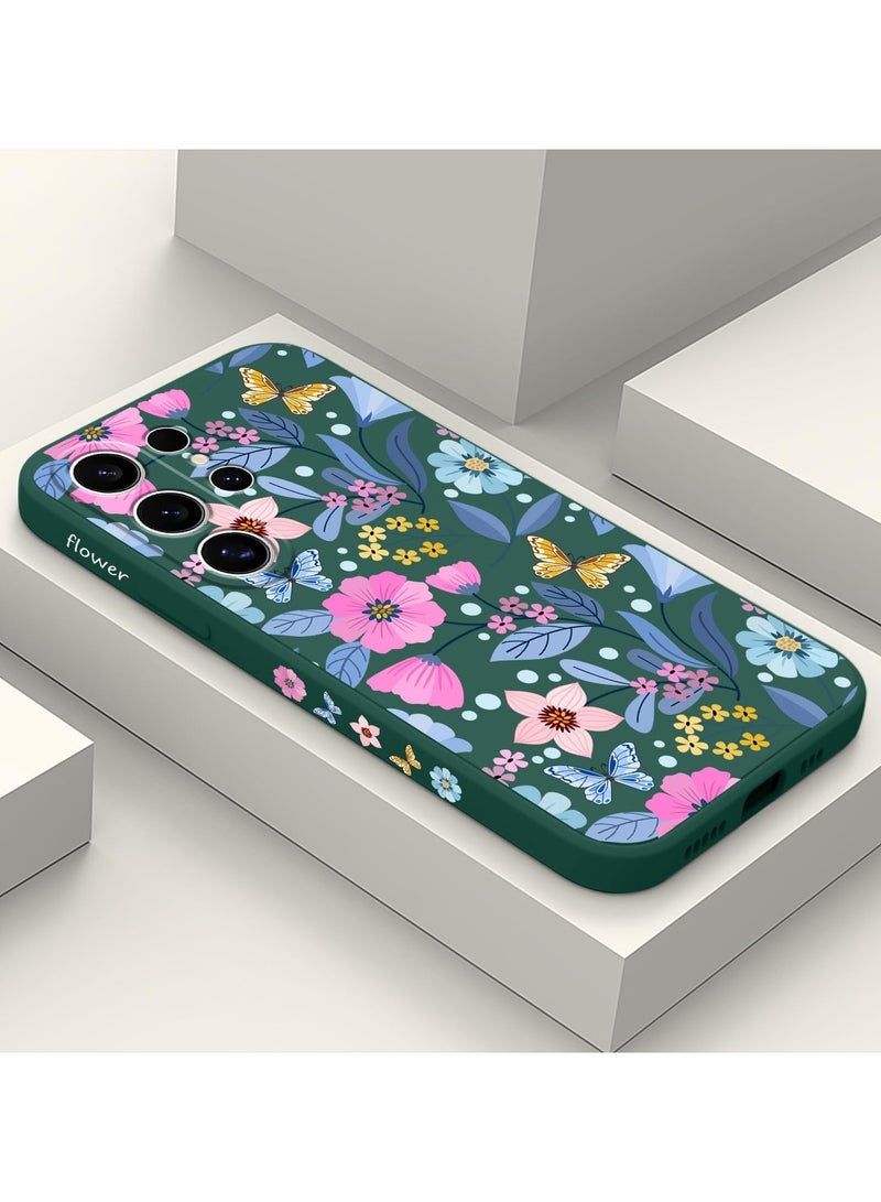 for Samsung Galaxy S25 Ultra Case, Creative Patterns Slim Non Slip Lightweight Phone Cover for Galaxy S25 Ultra 6.9 inch, Flower Green - Image 2