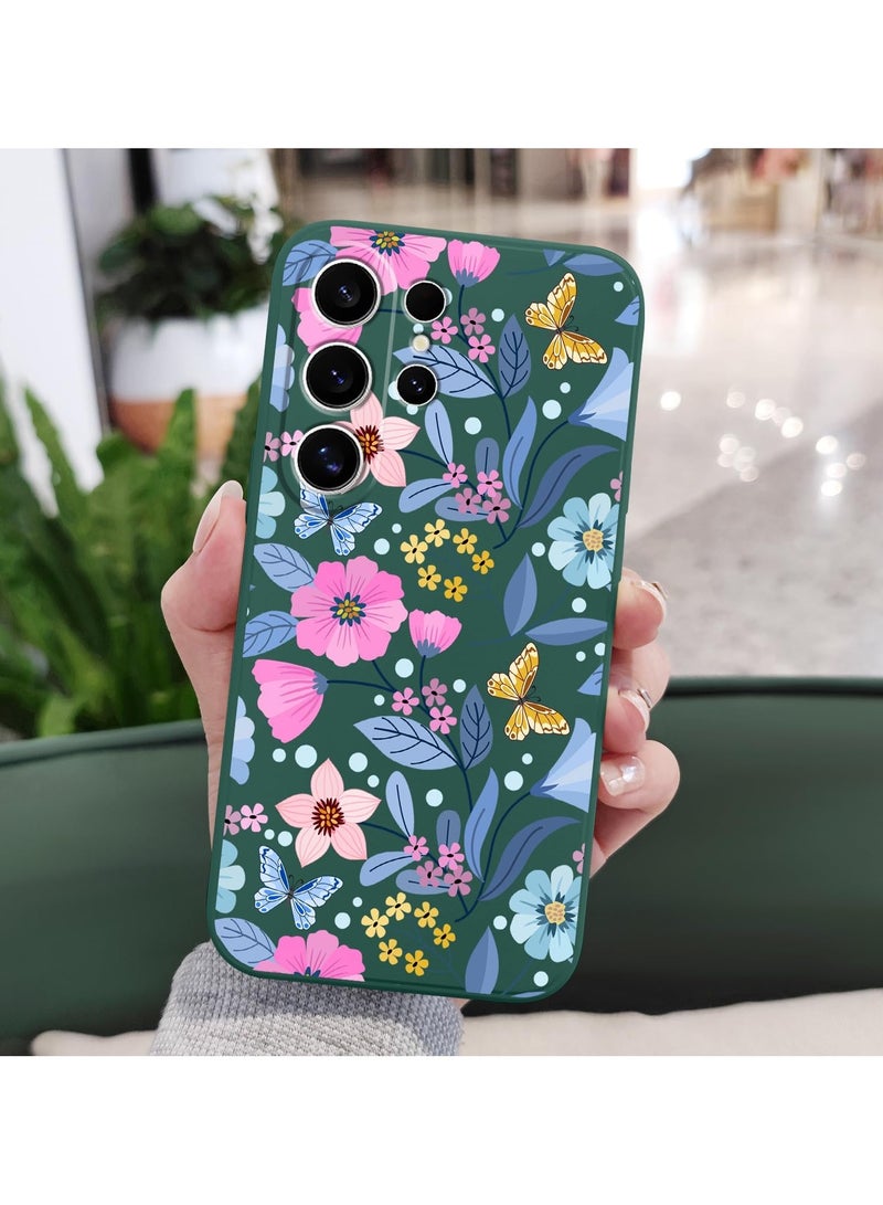 for Samsung Galaxy S25 Ultra Case, Creative Patterns Slim Non Slip Lightweight Phone Cover for Galaxy S25 Ultra 6.9 inch, Flower Green - Image 4