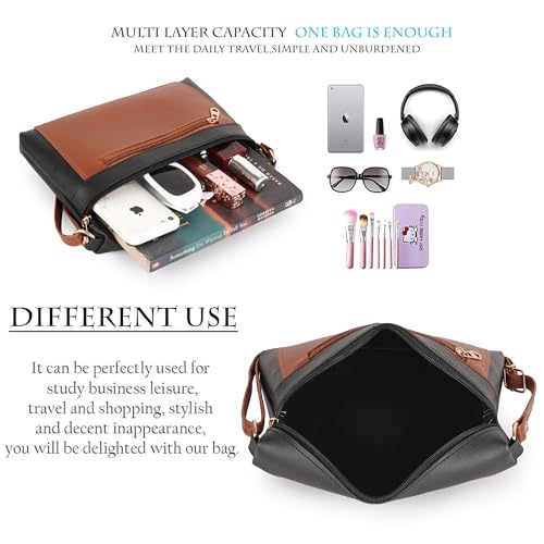 DANIEL CLARK Women Stylish Multi-Pocket Zip Closure Cross Body Bag| Travel Side Bag| Sling Pouch Bag|Messenger Shoulder Bag With Adjustable Strap (Black, 23 X 17.7 X 5 Cm) - Image 4