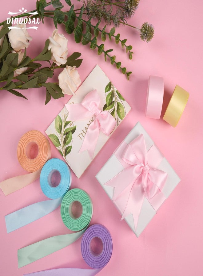 DINDOSAL Pastel Ribbon Set - 60Yards Assorted Rainbow Satin Ribbon for Crafts, Bouquets, Parties & Weddings - 6 Rolls - Image 3
