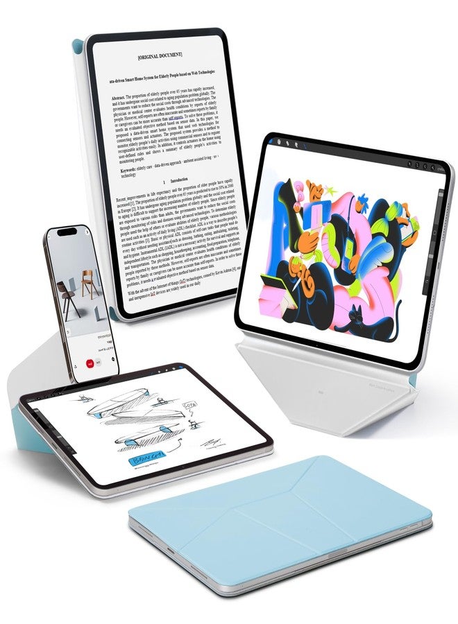 MOFT Dynamic Folio Case for iPad Pro 11 inch(2nd/3rd/4th Generation, 2020/2021/ 2022), Silm Magnetic Stand Case with 20+ Viewing Angles, Auto Wake/Sleep,Soothing Mist x Misty Cove - Image 1