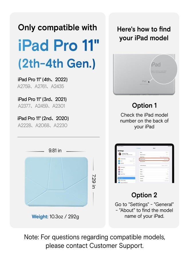 MOFT Dynamic Folio Case for iPad Pro 11 inch(2nd/3rd/4th Generation, 2020/2021/ 2022), Silm Magnetic Stand Case with 20+ Viewing Angles, Auto Wake/Sleep,Soothing Mist x Misty Cove - Image 2
