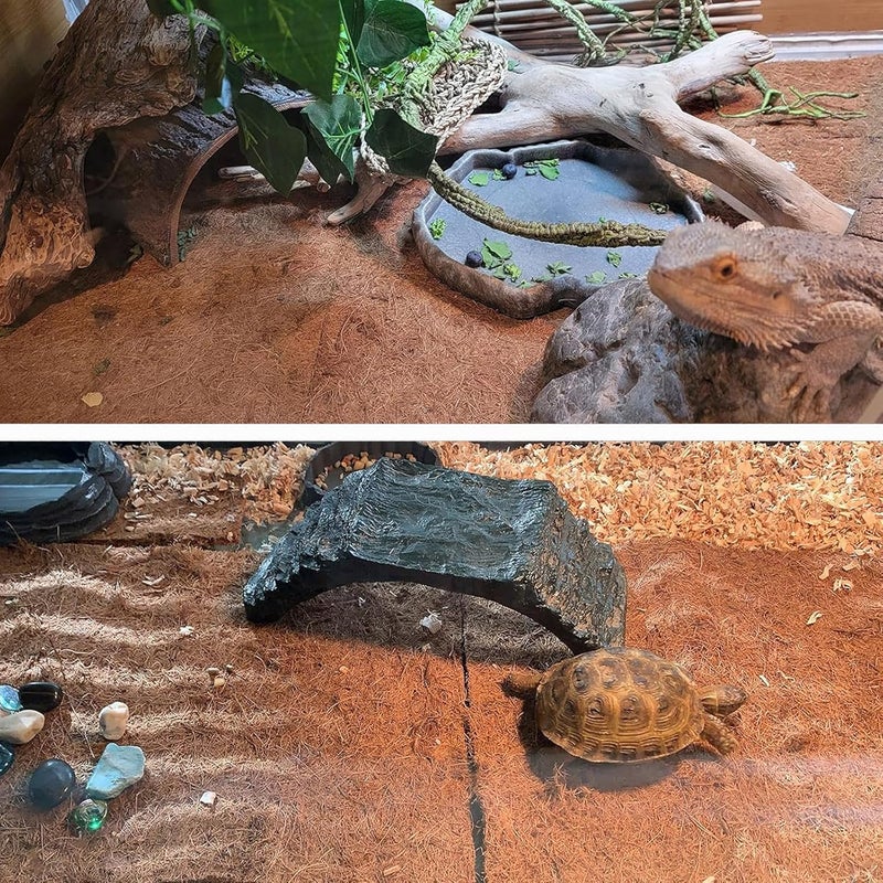 PINVNBY 4 Pieces Reptile Carpet,Bearded Dragon Natural Coconut Fiber Mat,Lizard Terrarium Liner Pads,Tortoises Bedding Supplies for Gecko Snake Chameleons(4 Sheets / 19.7x11.8x0.4inches) - Image 4