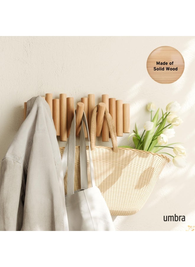 UMBRA - 1011471-390 Picket 5 Hooks Wall-Mounted Rail - Natural - Image 1