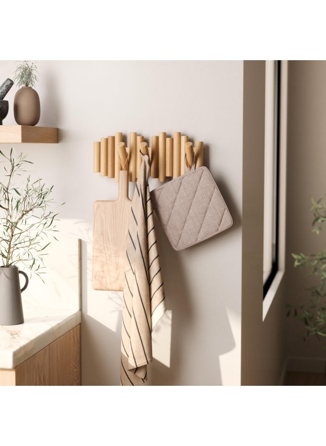 UMBRA - 1011471-390 Picket 5 Hooks Wall-Mounted Rail - Natural - Image 1