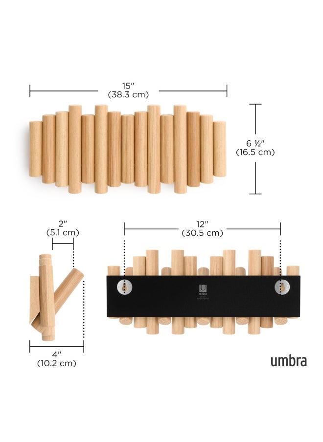 UMBRA - 1011471-390 Picket 5 Hooks Wall-Mounted Rail - Natural - Image 1
