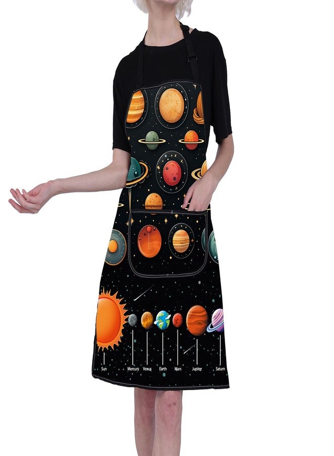 BNQL Planet Apron Solar System Gifts Outer Space Apron Galaxy Cooking Kitchen Chef apron with Pockets Galaxy Space Gifts (Planet Apron) - Image 3