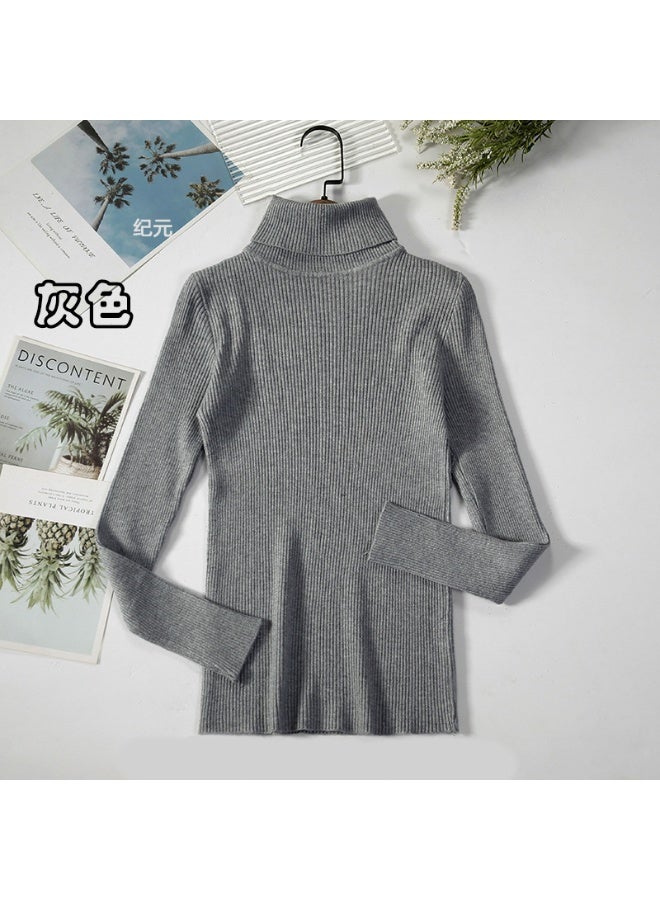NIBEMINENT Simple Women Turtleneck Sweater Winter Fashion Pullover Elastic Knit Ladies Jumper Casual Solid Female Basic Tops - Image 1