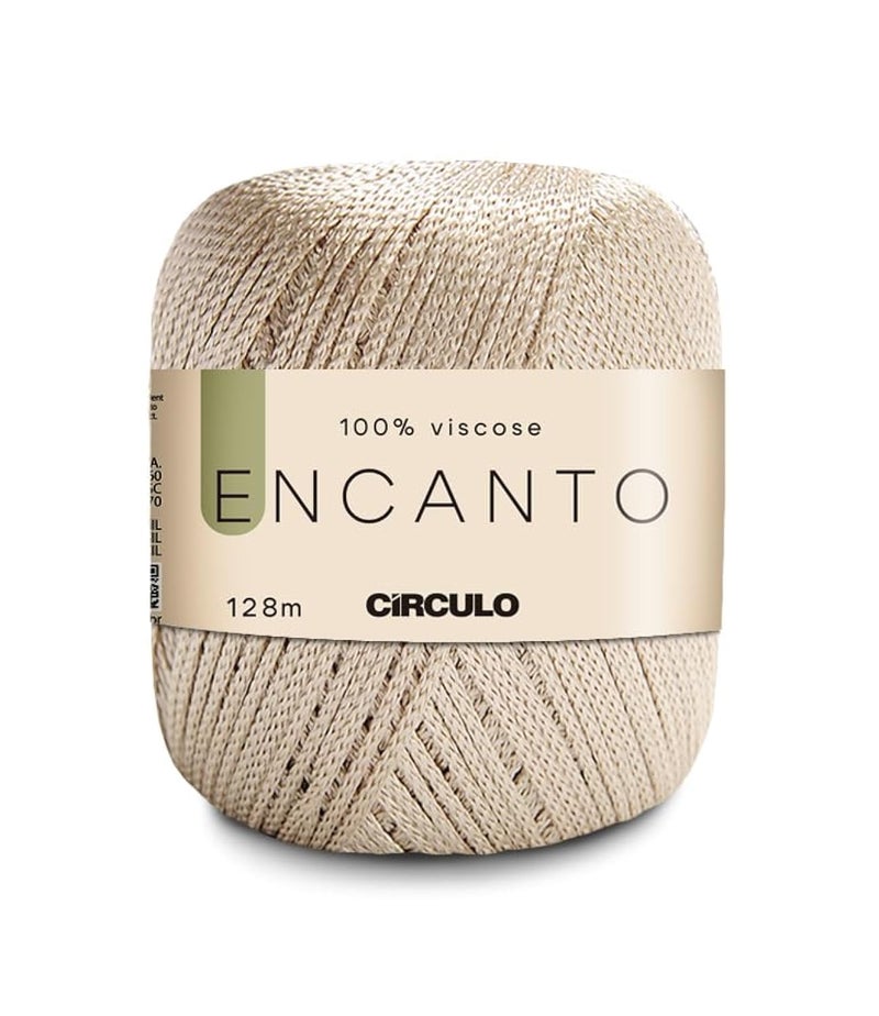 CÃRCULO CIRCULO Encanto Yarn 100% Viscose - Luxury & Shine - Light Worsted Weight Yarn - 140 yds, 3.52 oz - Color 7650 - Almond - Image 1