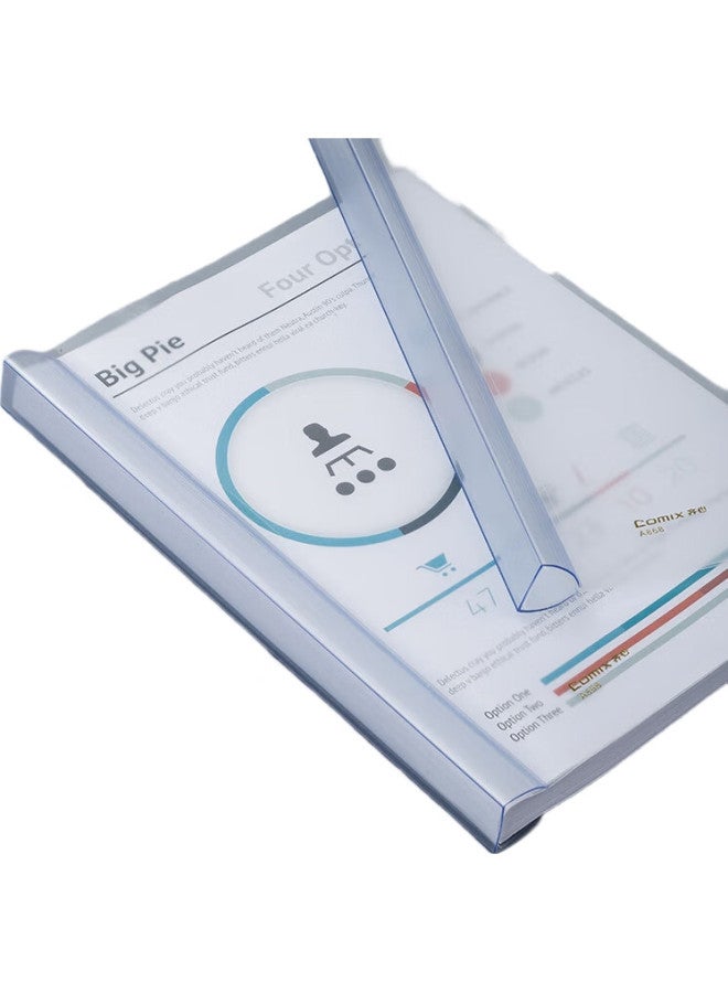 Comix 10-Pack Large Capacity Clip File Folder With 200-Sheet Capacity, Pull Rod, Transparent Pull Rod File Folder, Office Stationery A868 - Image 1