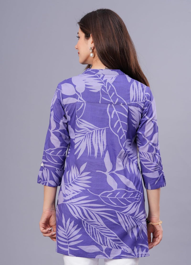 rytras Women's Pure Cotton Regular Top(RYTTOP109,Purple,M) - Image 2