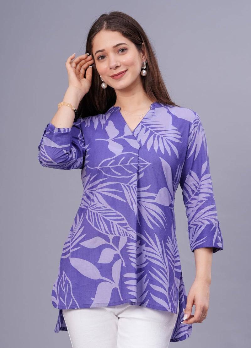 rytras Women's Pure Cotton Regular Top(RYTTOP109,Purple,M) - Image 3