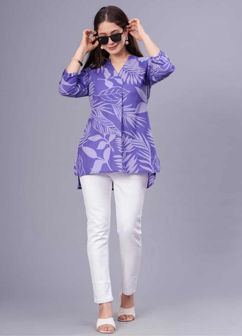 rytras Women's Pure Cotton Regular Top(RYTTOP109,Purple,M) - Image 5