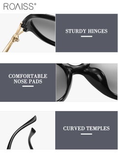 roaiss Oval Polarized Sunglasses for Women, UV400 Protection Sun Glasses, Fashion Sun Shades for Shopping Party Travel with Glasses Case, 56mm  - Image 4