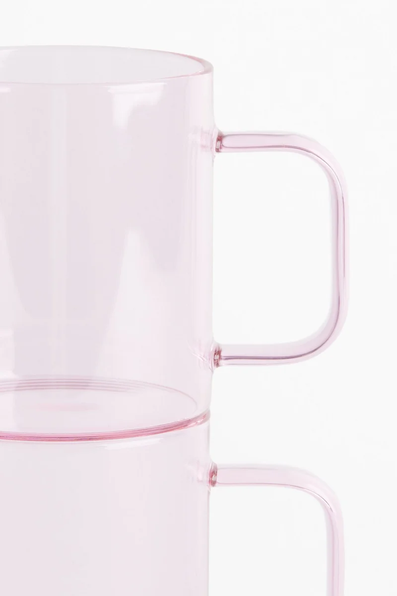 H&M 2-pack glass mugs