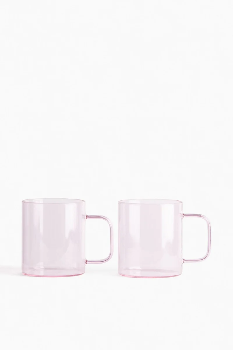 H&M 2-pack glass mugs
