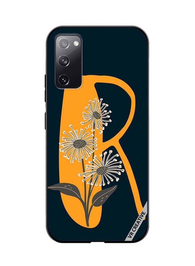 VR CREATIVE Protective Case Cover For Samsung Galaxy S20 FE 5G Alphabet R Design Multicolour - Image 1