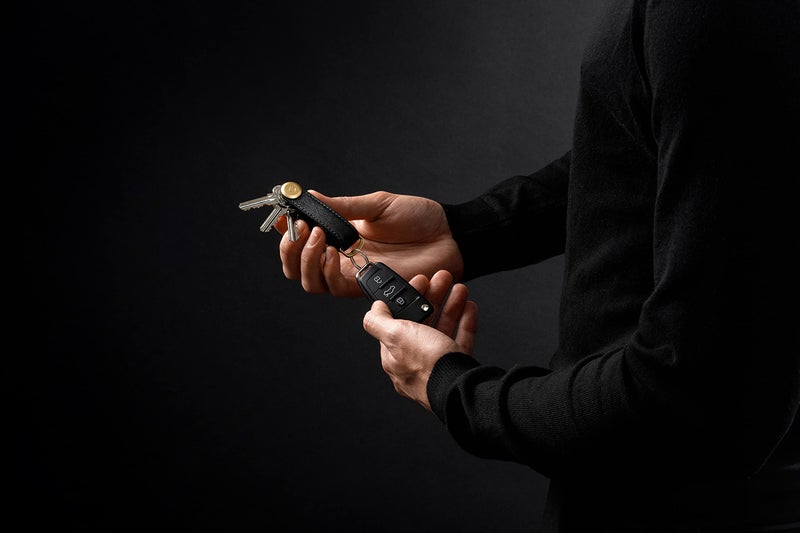 Orbitkey Orbitkey Saffiano Leather Key Organizer, Licorice Black | Holds up to 7 Keys  - Image 5