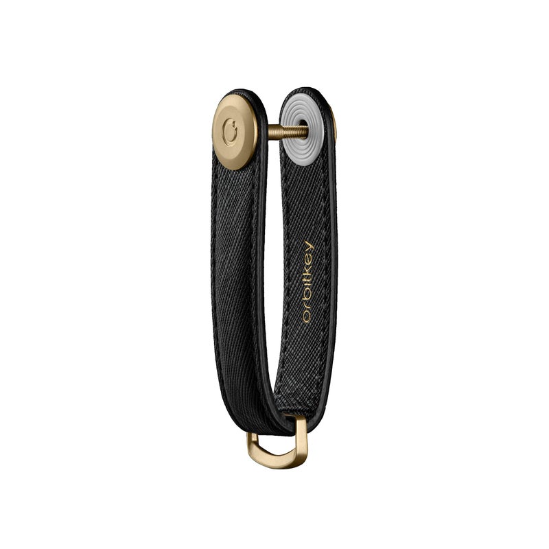 Orbitkey Orbitkey Saffiano Leather Key Organizer, Licorice Black | Holds up to 7 Keys  - Image 2