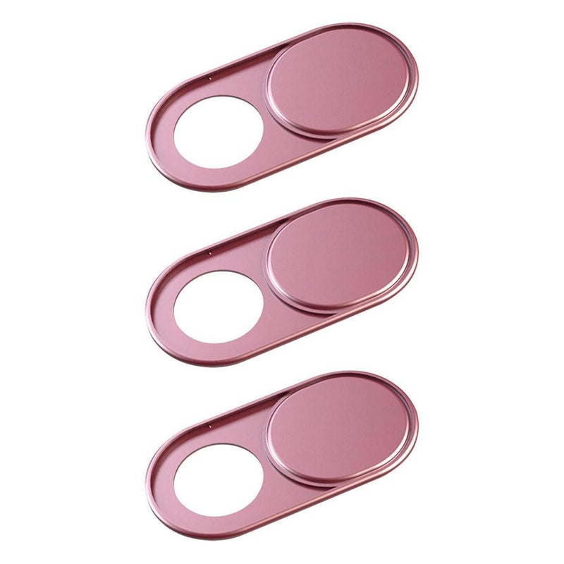 JZS 3-Pack Ultra-Thin 0.7mm Metal Webcam Cover Slide for MacBook Pro, iMac, Laptop, PC, iPad Pro, iPhone – Rose Gold Privacy Protector