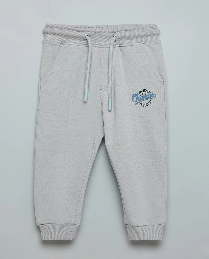 R&B Print Detail Joggers with Drawstring Waist