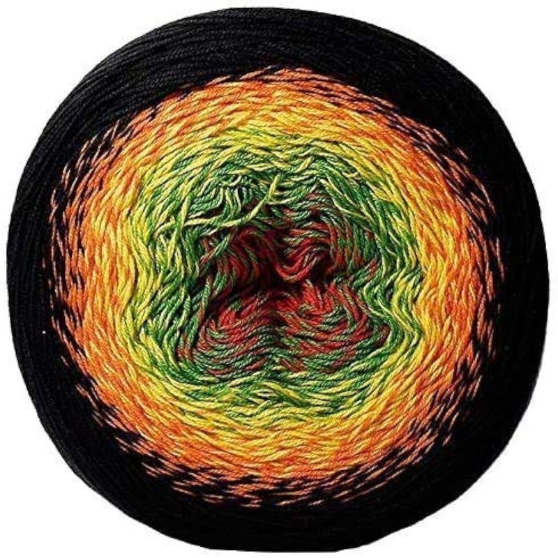 خيوط فن الزهور 55 قطن 45 أكريليك 250غ 1094 ياردة خيوط كروشيه رياضية متعددة الألوان قوس قزح 267