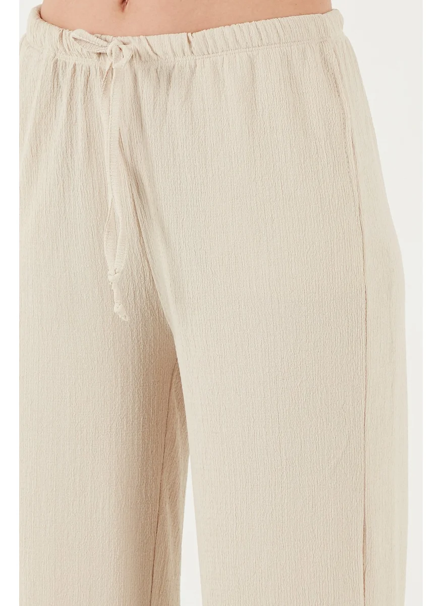 Lela Regular Fit Normal Waist Wide Leg Trousers Women's Trousers 5866117